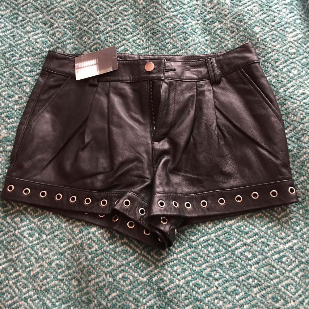 Leather shorts